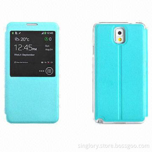 PU Leather Cases for Samsung Galaxy Note 3, N9000, S-view Window Open, Multi-color Available